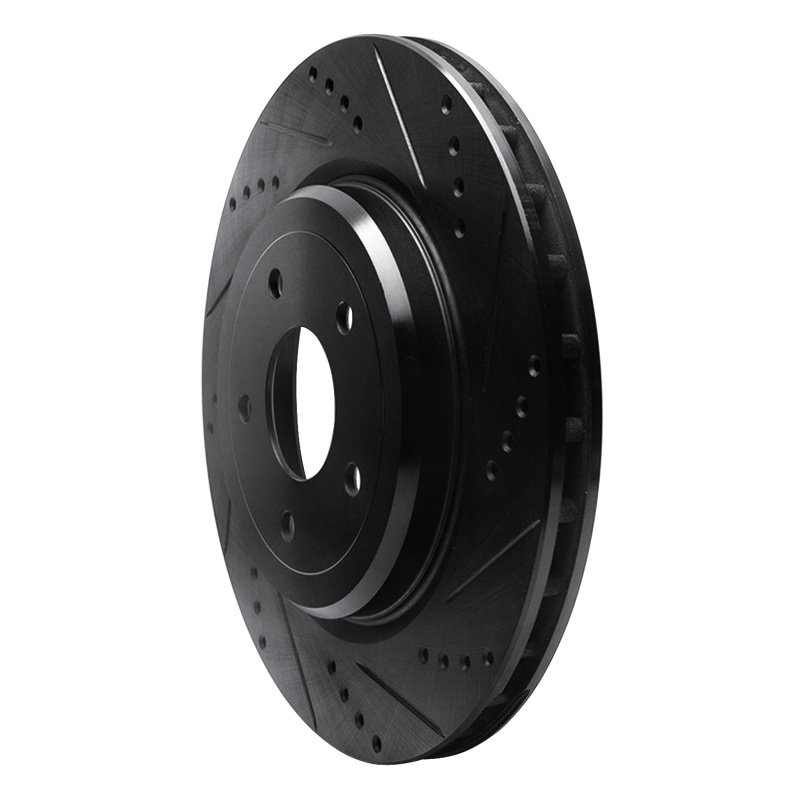 Chevrolet Corvette Brake Rotor (1) - Rear Right - R1 Concepts - Drilled & Slotted - Black - `06-`13